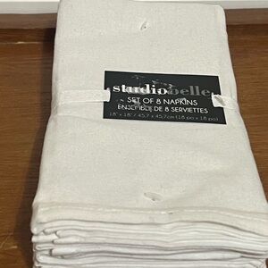 Studio Belle White Napkins Set of 8 Cotton 18” x 18” Napkins